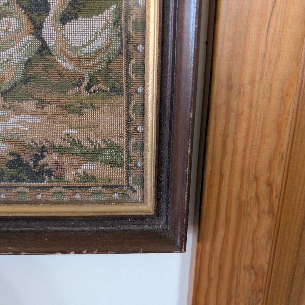 Beautifully Framed Tapestry French Or Victorian Style Antique Vintage Farmhouse - Picture 10 of 17